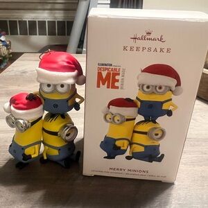 Hallmark Keepsake Merry Minions Ornament Set - Red, blue, white, and Yellow